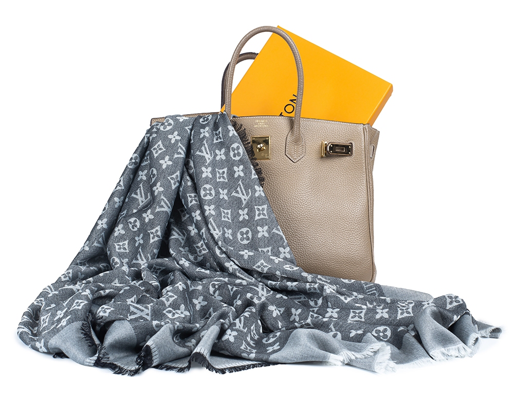 Платок шаль MONOGRAM Louis Vuitton (серый) арт. PLV-35580
