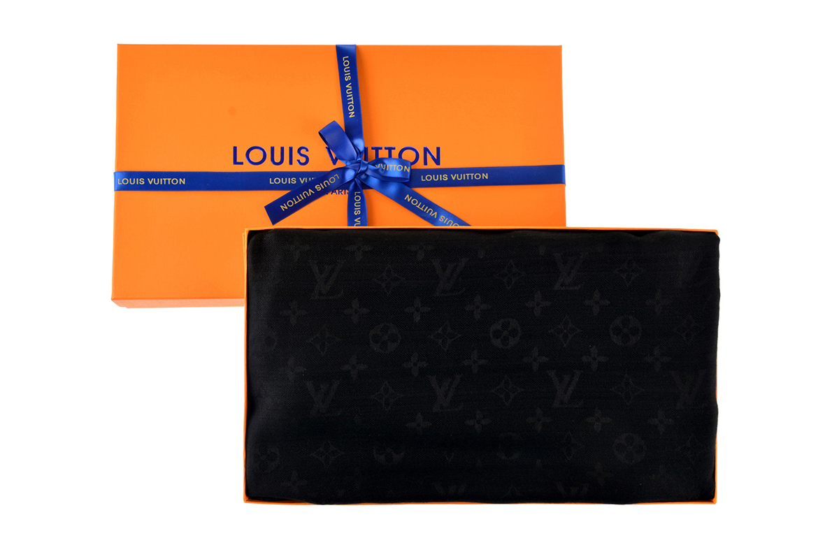 Платок шаль MONOGRAM Louis Vuitton (черный) арт. PLV-35575