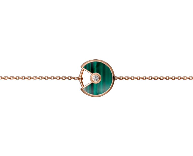 Комплект колье, браслет и кольцо Amulette de Cartier малахит арт. CR-168339