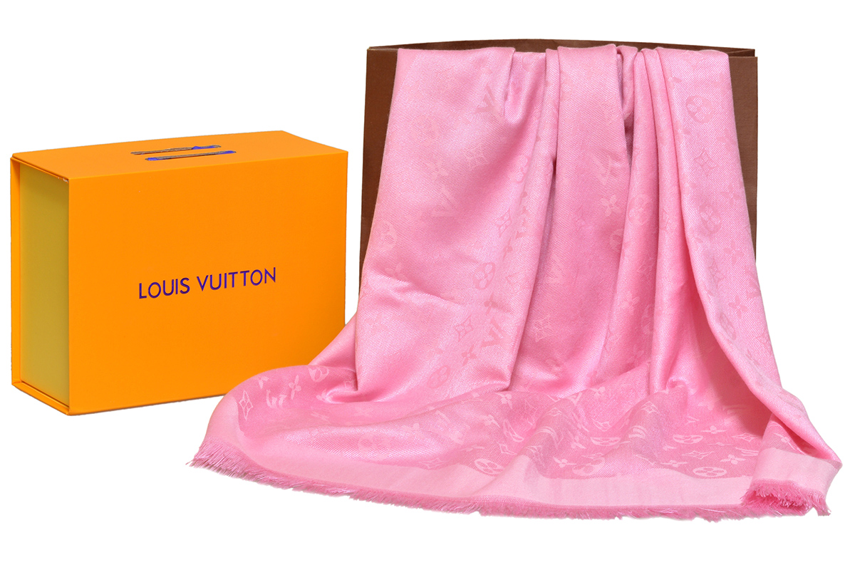 Платок шаль MONOGRAM Louis Vuitton (розовый) арт. PLV-50572